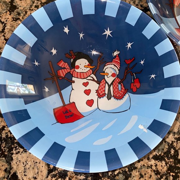 Look Winn Dixie Exclusive Snow Man Christmas Cereal Bowls 6.5" Lot of 5 bowls - Picture 3 of 10
